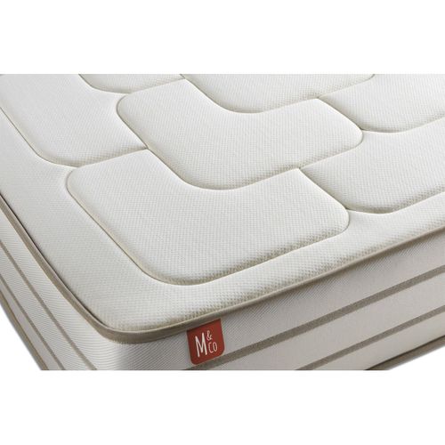 Ensemble Matelas Mémoire De Forme 90x190 Le Douillet Ep:26 Cm - Sommier Kit Beige
