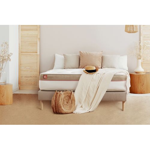 Ensemble Matelas Mémoire De Forme 180x200 Le Cosy Ep:30 Cm - Sommier Kit Beige