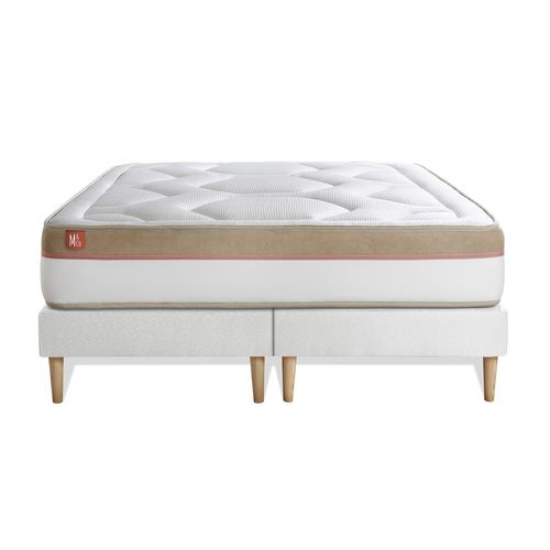 Ensemble Matelas Mémoire De Forme 200x200 Le Cosy Ep:30cm - Sommier Blanc