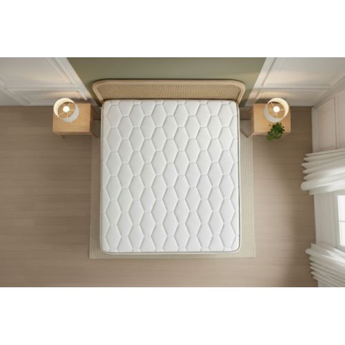 Ensemble  Matelas Le Délicat 160x200 Ressorts Ensachés Et Mémoire De Forme + Double Sommiers Blanc -