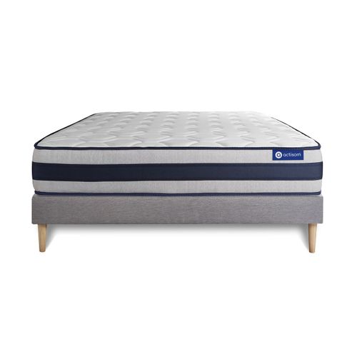 Ensemble Matelas Ressorts Ensachés Et Mémoire De Forme 140x200 Actiflex Ergo Ep:24 Cm - Sommier Kit