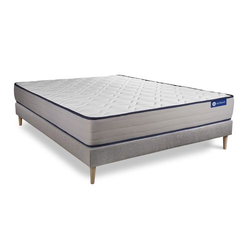 Ensemble Matelas Ressorts Ensachés Et Mémoire De Forme 200x200 Actiflex Form Ep:22 Cm - Sommier Kit