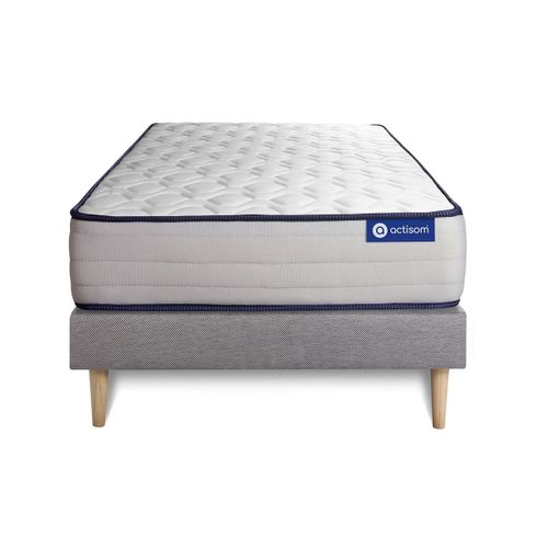 Ensemble Matelas Ressorts Ensachés Et Mémoire De Forme 90x200 Actiflex Form Ep:22 Cm - Sommier Kit G