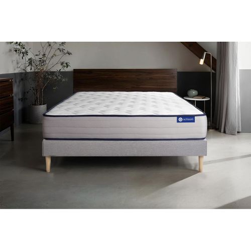 Ensemble Matelas Ressorts Ensachés Et Mémoire De Forme 90x200 Actiflex Form Ep:22 Cm - Sommier Kit G