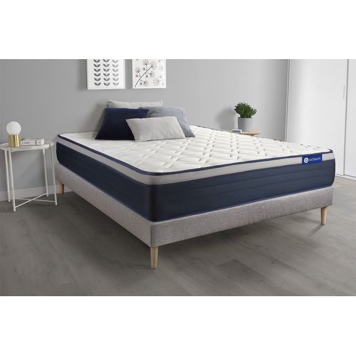 Ensemble Matelas Mémoire De Forme 160x200 Actimemo Max Ep:26 Cm - Sommier Kit Gris