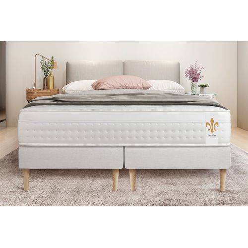 Ensemble Matelas Ressorts Ensachés Et Mémoire De Forme 160x200 Vingt-huit Ep:28cm - Sommier Blanc