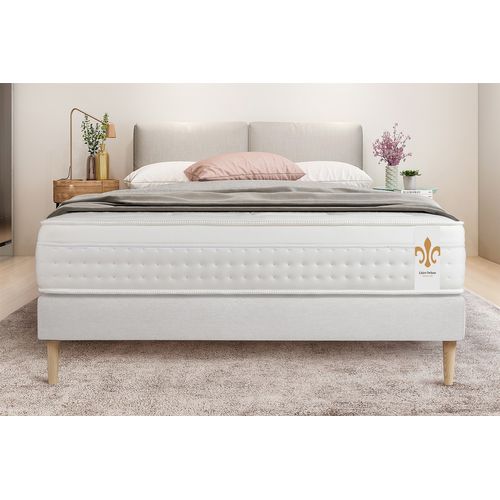 Ensemble Matelas Ressorts Ensachés Et Mémoire De Forme 140x200 Vingt-huit Ep:28cm - Sommier Blanc