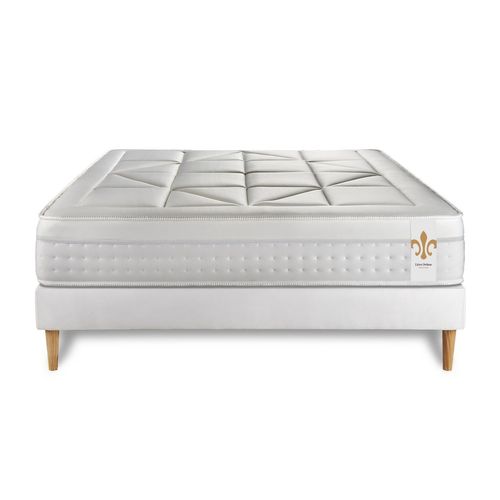 Ensemble Matelas Ressorts Ensachés Et Mémoire De Forme 140x190 Vingt-huit Ep:28cm - Sommier Blanc