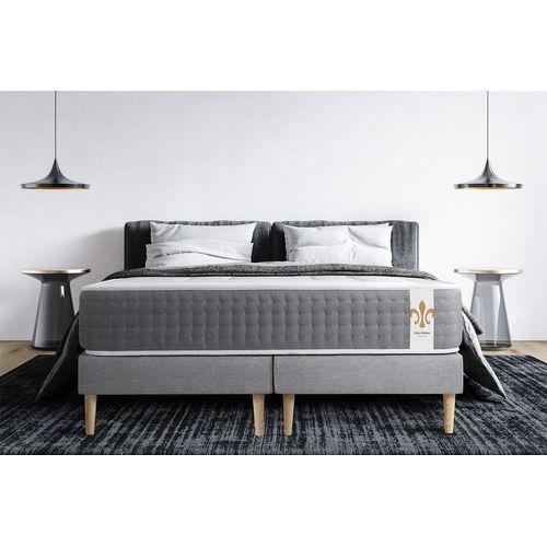 Ensemble Matelas Ressorts Ensachés Et Mémoire De Forme 180x200 Vingt-six Ep:26cm - Sommier Gris