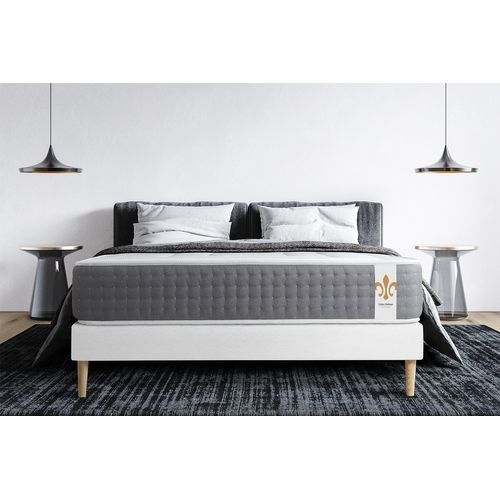 Ensemble Matelas Ressorts Ensachés Et Mémoire De Forme 140x190 Vingt-six Ep:26cm - Sommier Blanc