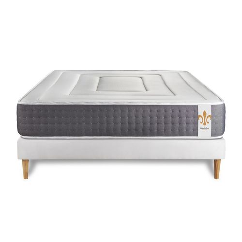 Ensemble Matelas Ressorts Ensachés Et Mémoire De Forme 140x190 Vingt-six Ep:26cm - Sommier Blanc