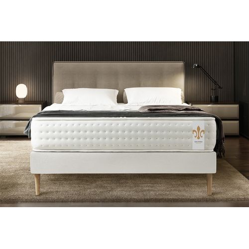 Ensemble Matelas Ressorts Ensachés Et Mémoire De Forme 140x200 Vingt-quatre Ep:24cm - Sommier Blanc