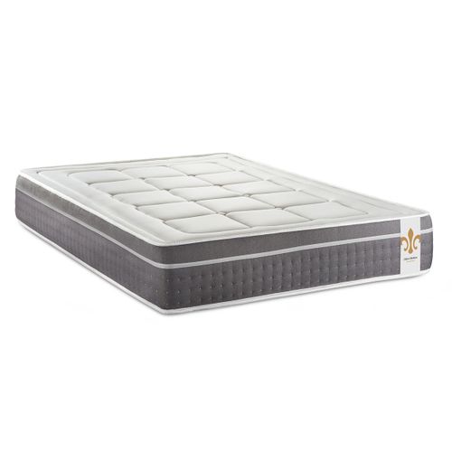 Ensemble Matelas Ressorts Ensachés Et Mémoire De Forme 180x200 Trente Ep:30 Cm - Sommier Kit Gris