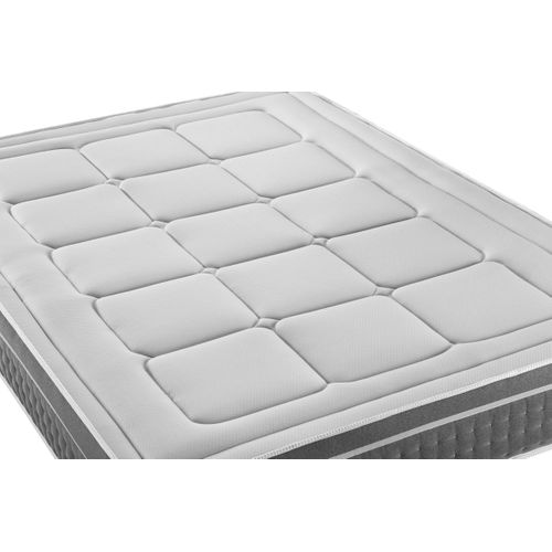 Ensemble Matelas Ressorts Ensachés Et Mémoire De Forme 180x200 Trente Ep:30 Cm - Sommier Kit Gris