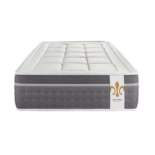 Ensemble Matelas Ressorts Ensachés Et Mémoire De Forme 90x200 Trente Ep:30 Cm - Sommier Kit Gris
