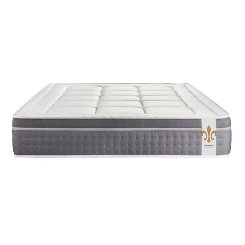 Ensemble Trente 200 X 200 Cm Sommier Kit Blanc - Ressorts Ensachés Et Mémoire De Forme