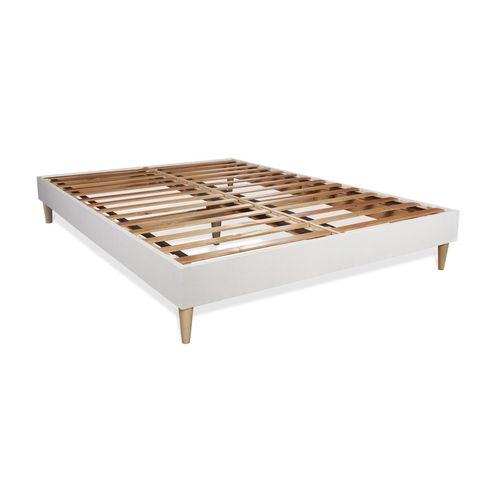 Ensemble Vingt-huit 140 X 200 Cm Sommier Kit Blanc - Ressorts Ensachés Et Mémoire De Forme