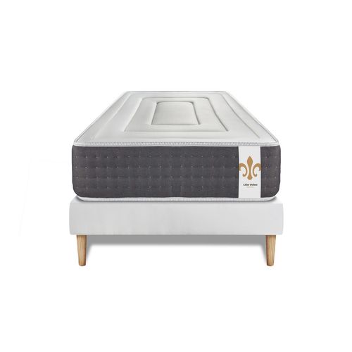 Ensemble Matelas Ressorts Ensachés Et Mémoire De Forme 90x190 Vingt-six Ep:26 Cm - Sommier Kit Blanc