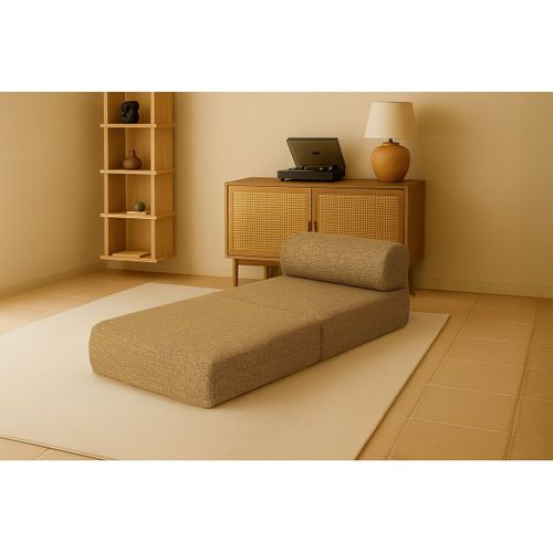 Fauteuil Modulable Et Convertible - Tissu Tweed - Jaune