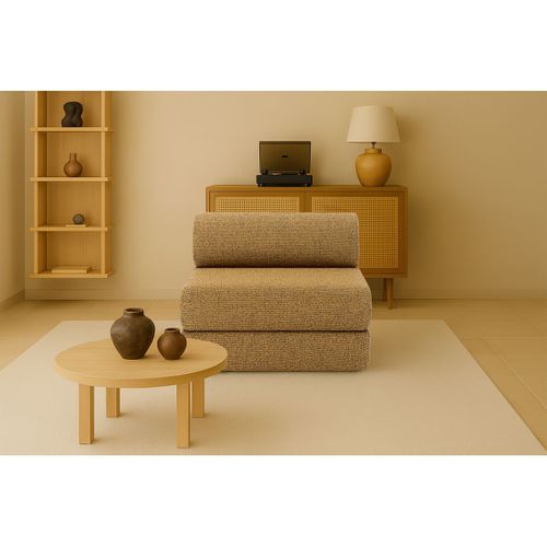 Fauteuil Modulable Et Convertible - Tissu Tweed - Jaune