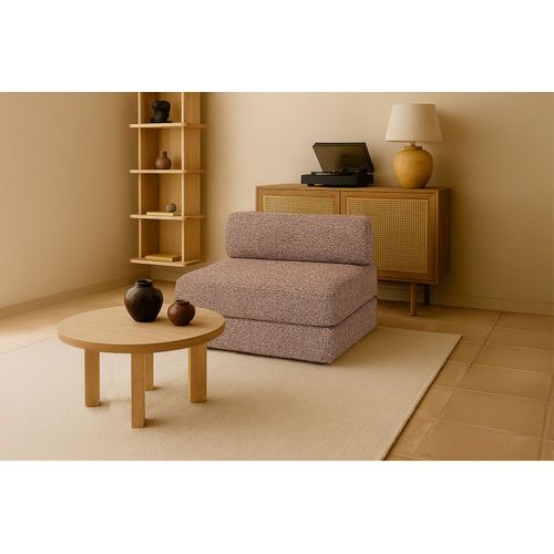 Fauteuil Modulable Et Convertible - Tissu Tweed - Rouge