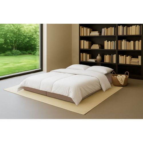 Méridienne Modulable Et Convertible - Tissu Tweed - Marron