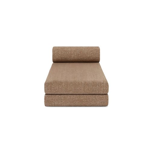 Méridienne Modulable Et Convertible - Tissu Tweed - Marron
