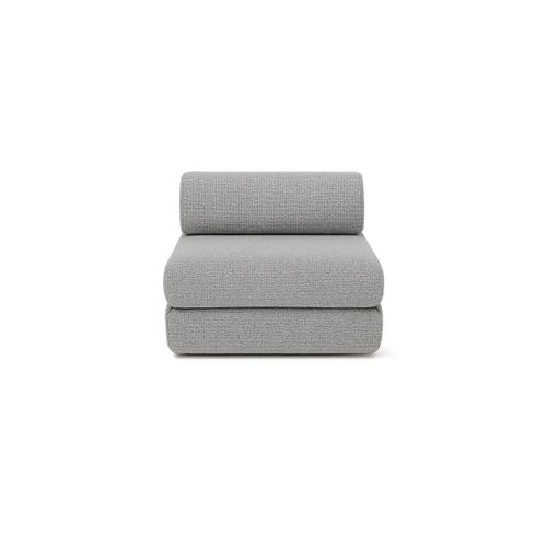 Canapé Droit Convertible 4 Places - Tissu Tweed - Gris