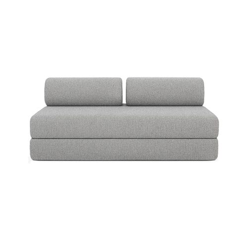 Canapé Droit Convertible 5 Places - Tissu Tweed - Gris