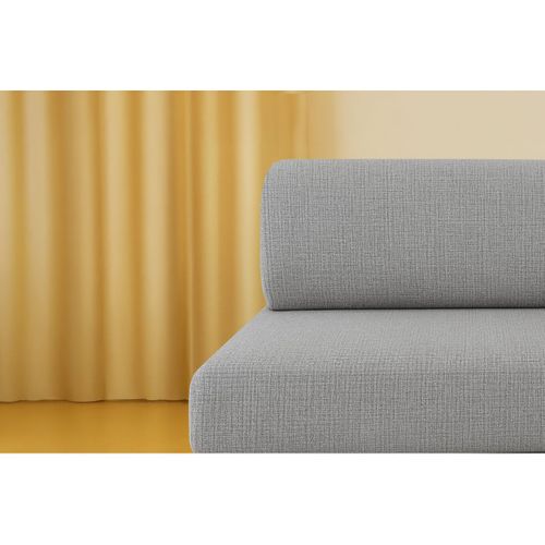 Canapé Droit Convertible 5 Places - Tissu Tweed - Gris