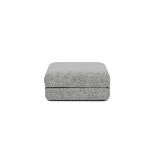 Pouf Modulable Et Convertible - Tissu Tweed - Gris