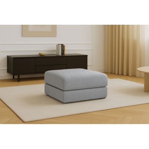 Pouf Modulable Et Convertible - Tissu Tweed - Gris
