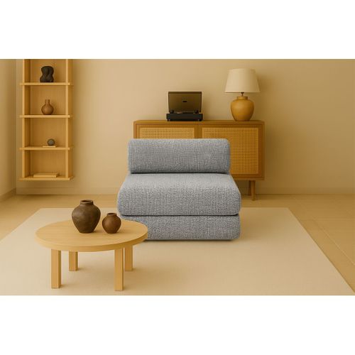 Fauteuil Modulable Et Convertible - Tissu Tweed - Gris