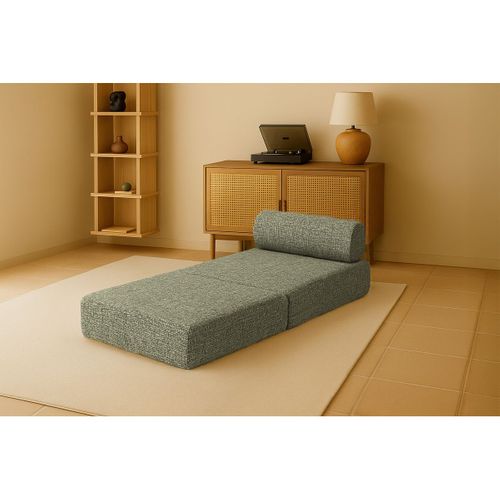 Fauteuil Modulable Et Convertible - Tissu Tweed - Vert