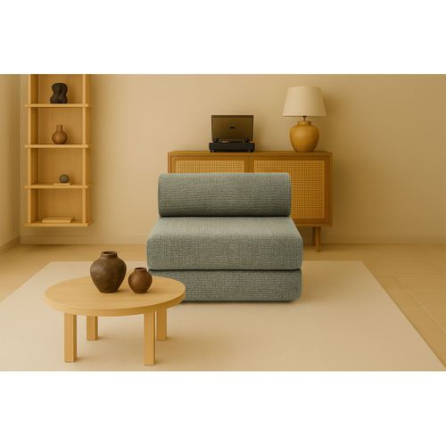 Fauteuil Modulable Et Convertible - Tissu Tweed - Vert