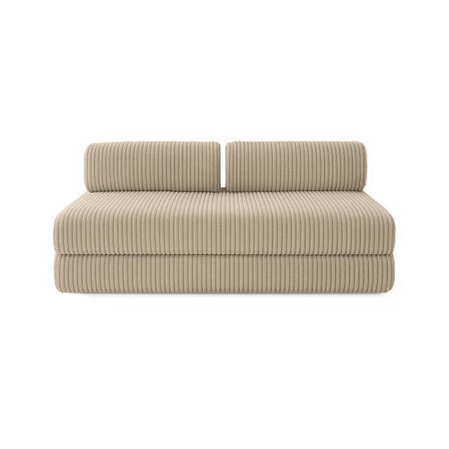 Canapé Droit Convertible 5 Places - Velours Côtelé XL - Taupe