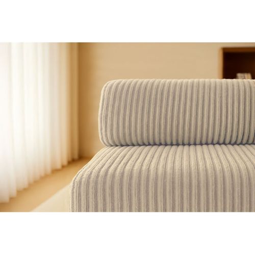 Canapé Droit Modulable Et Convertible 2 Places - Velours Côtelé XL - Taupe