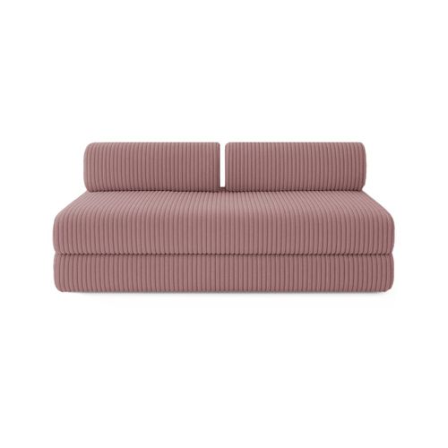 Canapé Droit Convertible 5 Places - Velours Côtelé XL - Rose