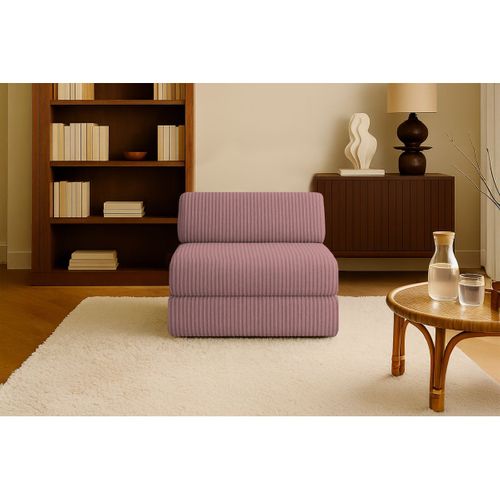 Fauteuil Modulable Et Convertible - Velours Côtelé XL - Rose