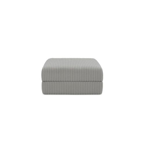 Pouf Modulable Et Convertible - Velours Côtelé XL - Gris Clair