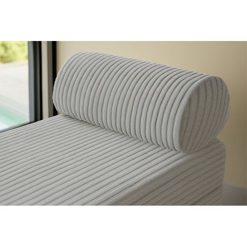 Pouf Modulable Et Convertible - Velours Côtelé XL - Gris Clair