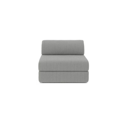 Fauteuil Modulable Et Convertible - Velours Côtelé XL - Gris Clair