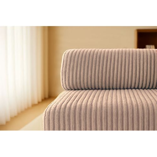 Canapé Droit Convertible 3 Places - Velours Côtelé XL - Marron