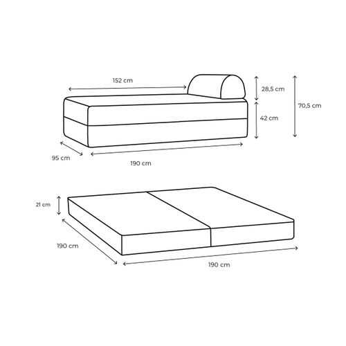 Méridienne Modulable Et Convertible - Velours Côtelé XL - Marron