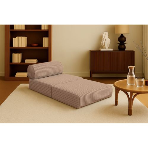 Fauteuil Modulable Et Convertible - Velours Côtelé XL - Marron