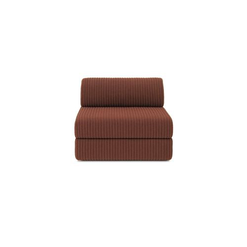 Canapé Droit Convertible 3 Places - Velours Côtelé XL - Terracotta