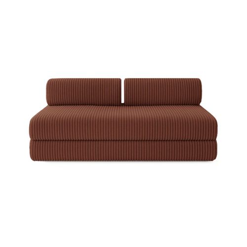 Canapé Droit Convertible 5 Places - Velours Côtelé XL - Terracotta