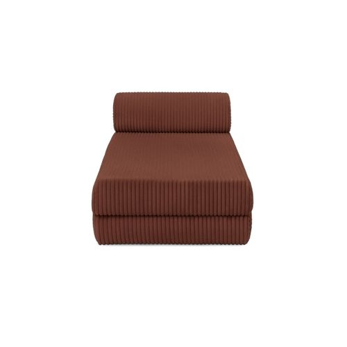 Canapé D'angle Convertible 5 Places - Velours Côtelé XL - Terracotta