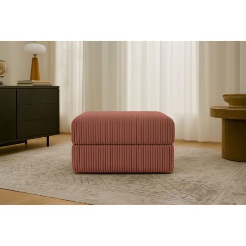 Pouf Modulable Et Convertible - Velours Côtelé XL - Terracotta