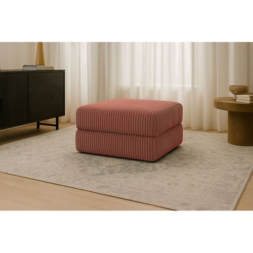 Pouf Modulable Et Convertible - Velours Côtelé XL - Terracotta